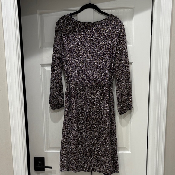 Roolee - mom dress - L- Navy Floral Long Sleeve Dress - Picture 4 of 4